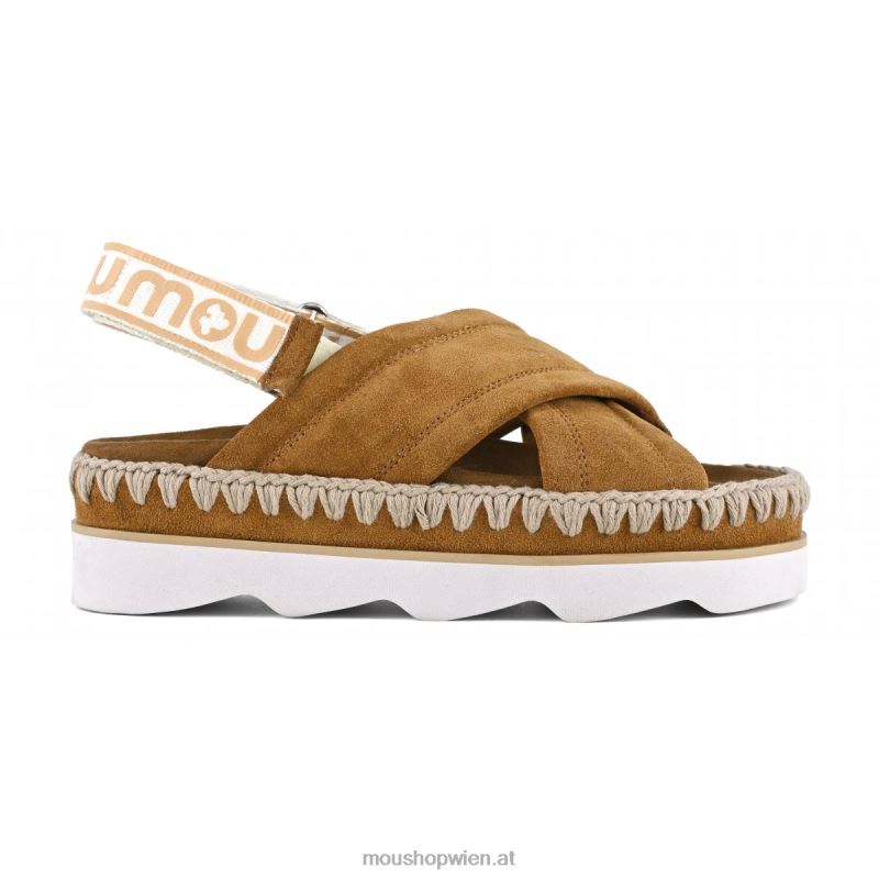 Frauen High-EVA-Bio-Sandale Mou P660X166 Cognac