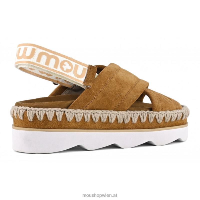 Frauen High-EVA-Bio-Sandale Mou P660X166 Cognac