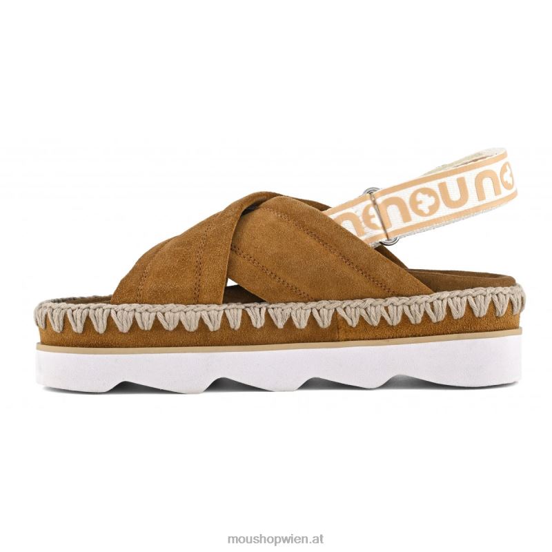 Frauen High-EVA-Bio-Sandale Mou P660X166 Cognac