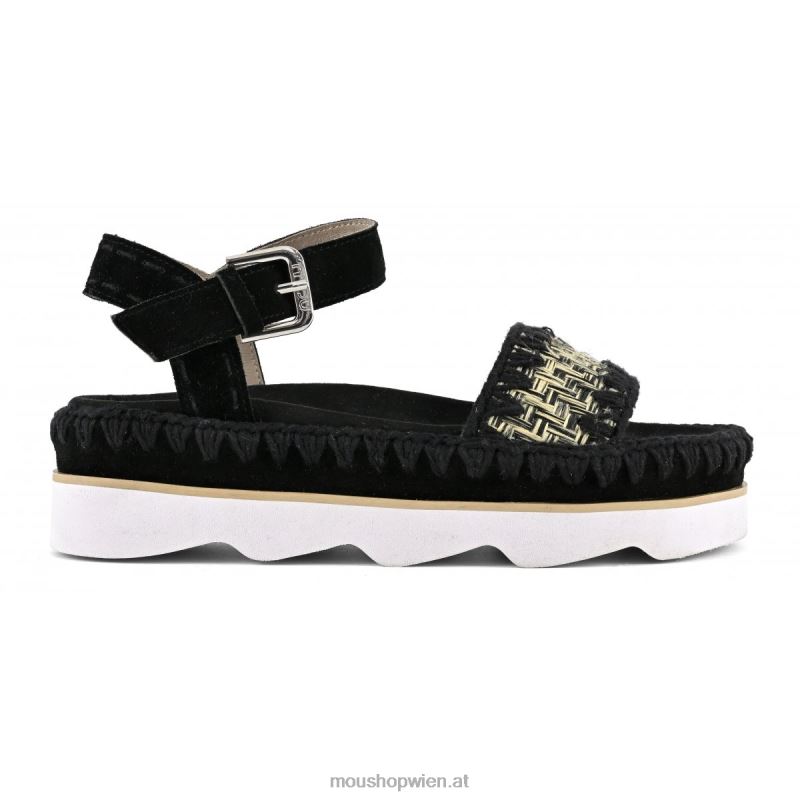 Frauen High-EVA-Bio-Sandale Mou P660X169 Schwarz