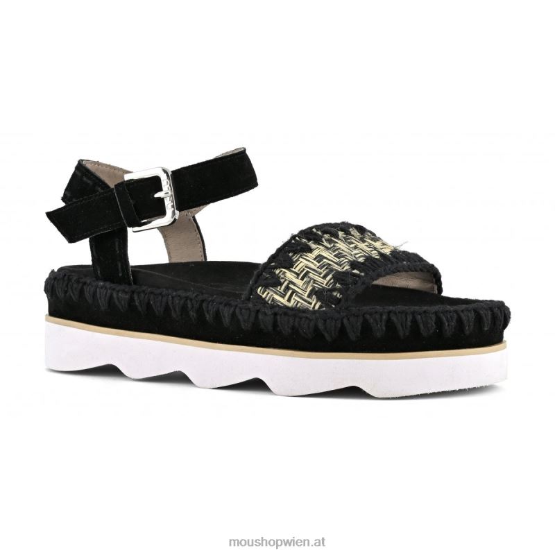 Frauen High-EVA-Bio-Sandale Mou P660X169 Schwarz