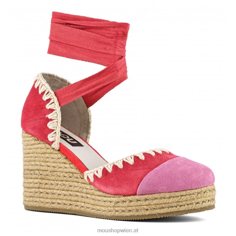 Frauen Jute-Keilschnürer Mou P660X209 Rot