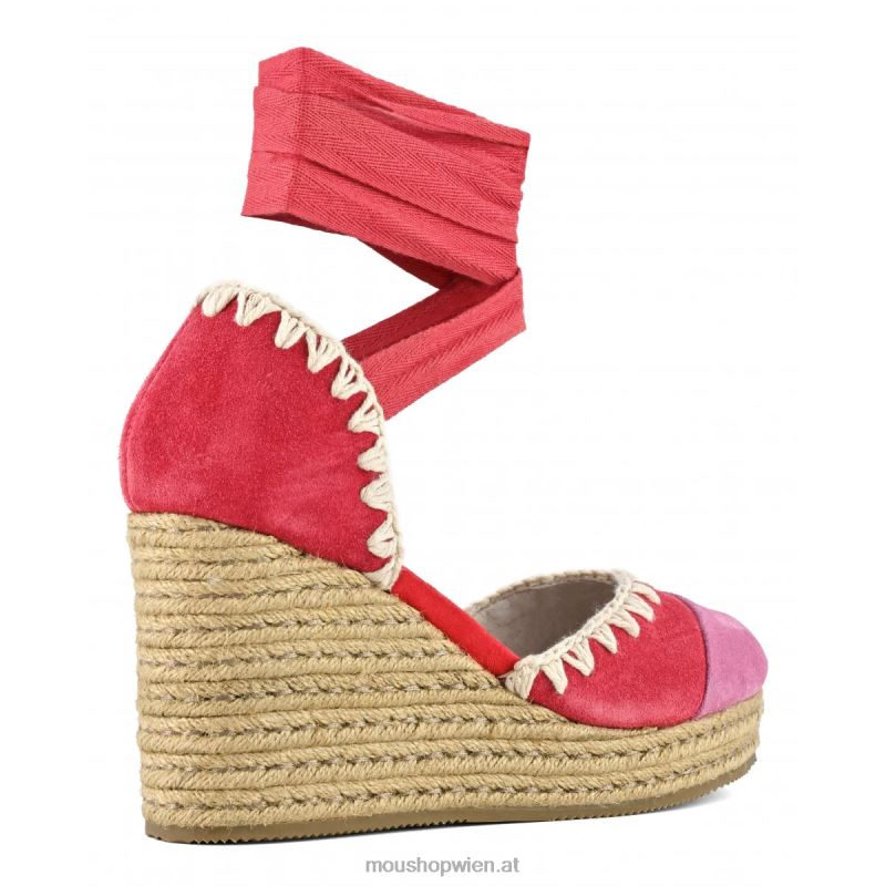 Frauen Jute-Keilschnürer Mou P660X209 Rot