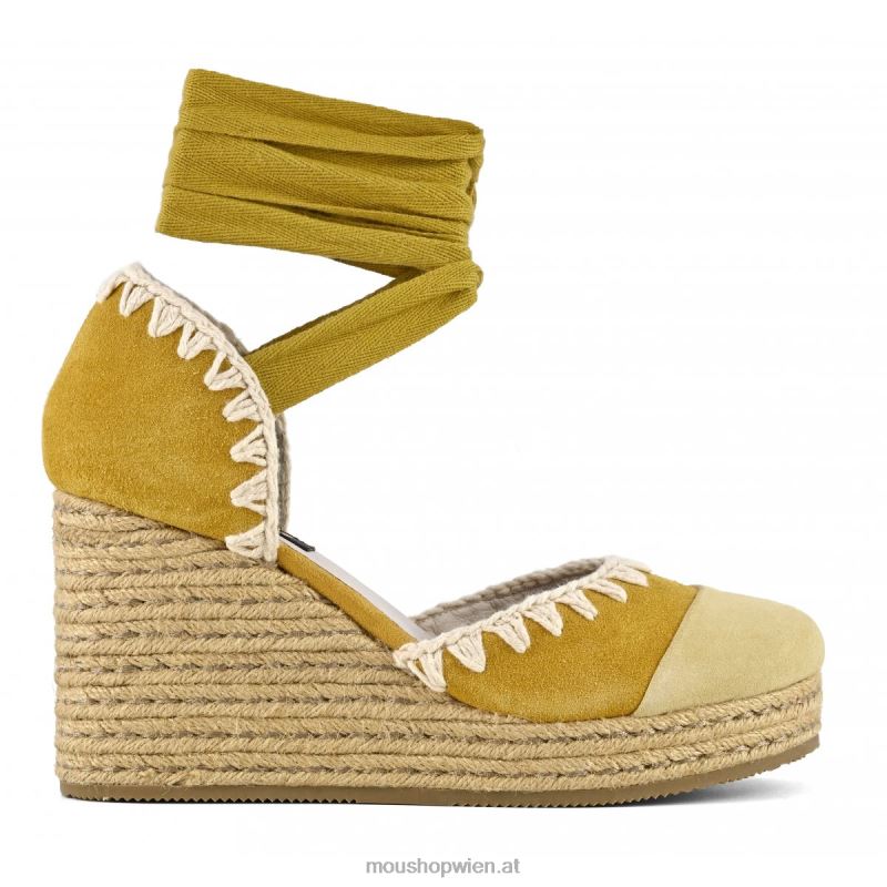 Frauen Jute-Keilschnürer Mou P660X210 Gelb