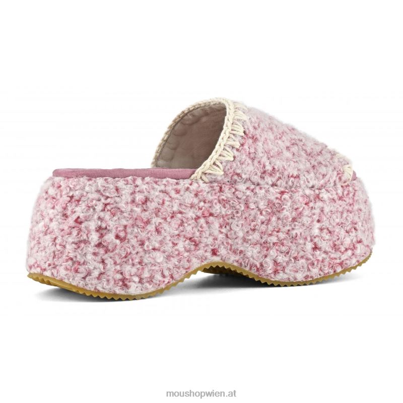 Frauen Klobige Flatform-Slide Mou P660X140 Rosa