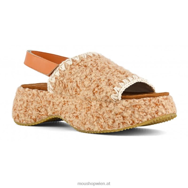 Frauen Klobiger Slingback Mou P660X147 bräunen