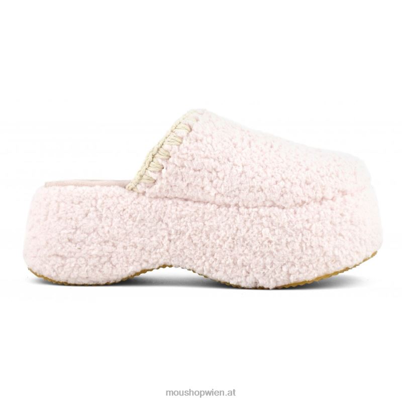 Frauen Klobiges Plateau-Sherpa-Pelz Mou P660X142 Rosa