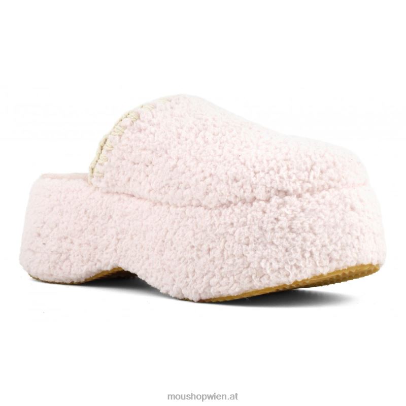 Frauen Klobiges Plateau-Sherpa-Pelz Mou P660X142 Rosa