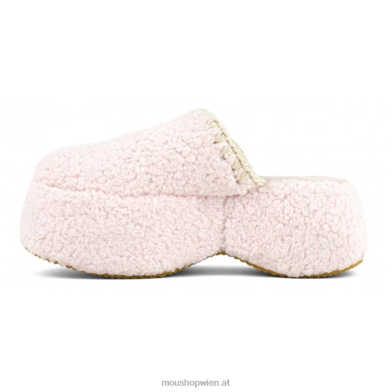 Frauen Klobiges Plateau-Sherpa-Pelz Mou P660X142 Rosa