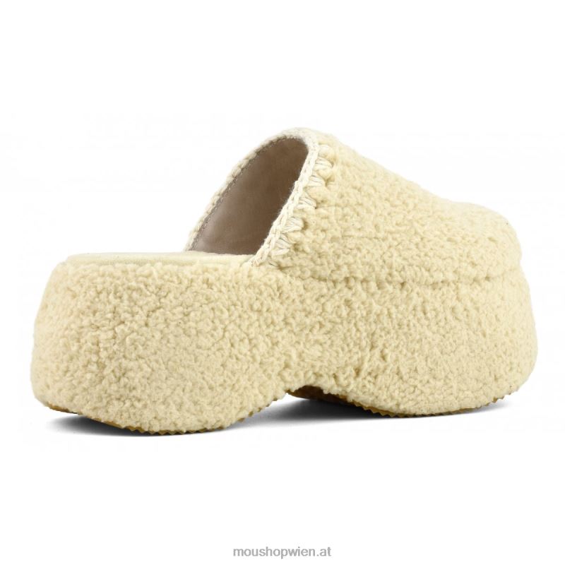 Frauen Klobiges Plateau-Sherpa-Pelz Mou P660X143 Beige