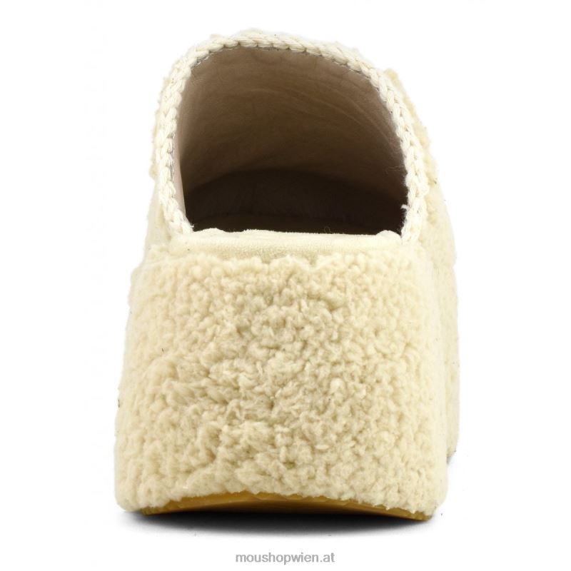 Frauen Klobiges Plateau-Sherpa-Pelz Mou P660X143 Beige