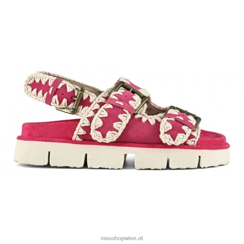 Frauen Neue Bio mit Schnallen und Rückengurt Mou P660X116 Fuchsie