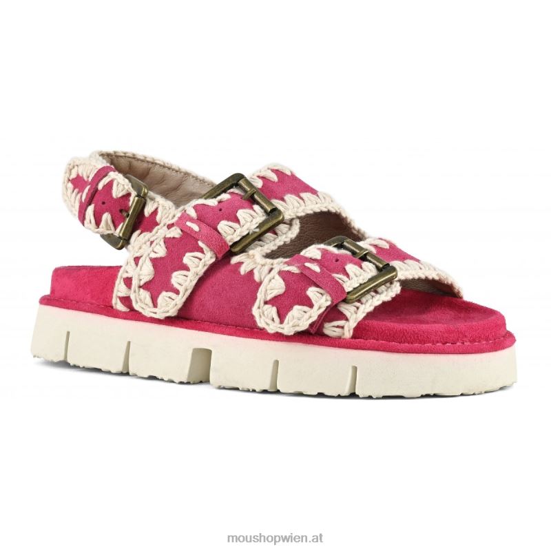 Frauen Neue Bio mit Schnallen und Rückengurt Mou P660X116 Fuchsie