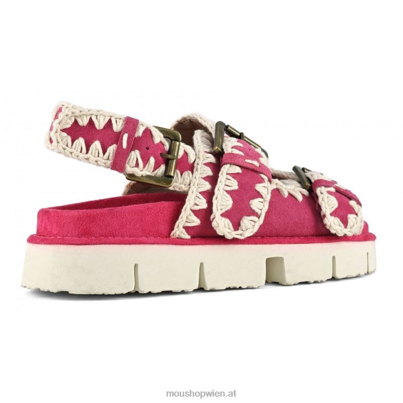 Frauen Neue Bio mit Schnallen und Rückengurt Mou P660X116 Fuchsie