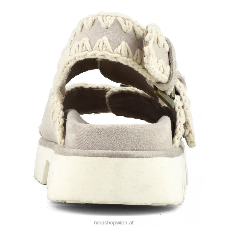 Frauen Neue Bio mit Schnallen und Rückengurt Mou P660X118 Kreide