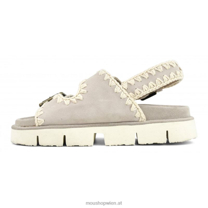 Frauen Neue Bio mit Schnallen und Rückengurt Mou P660X118 Kreide