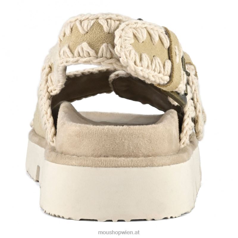 Frauen Neue Bio mit Schnallen und Rückengurt Mou P660X120 Weizen