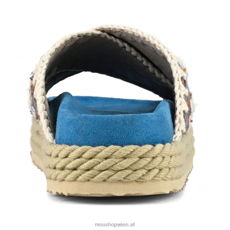 Frauen Seil-Bio-Sandale aus Textil überkreuzt Mou P660X129 Mehrfarben