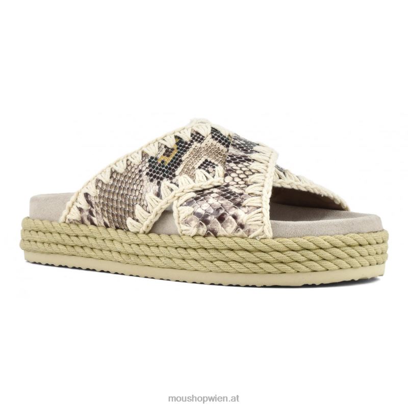 Frauen Seil-Bio-Sandale überkreuzt Mou P660X132 Felsenschlange