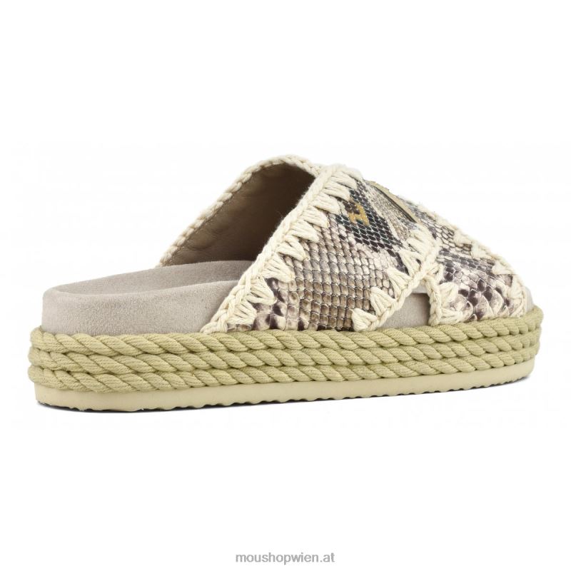 Frauen Seil-Bio-Sandale überkreuzt Mou P660X132 Felsenschlange