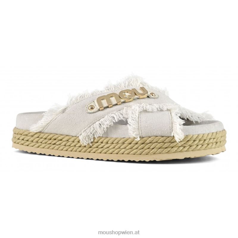 Frauen Seil-Bio-Sandale überkreuzt Mou P660X135 rwbei