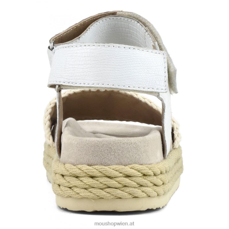 Frauen Seil-Bio-Sandalenriemen Mou P660X136 Eidechse weiß