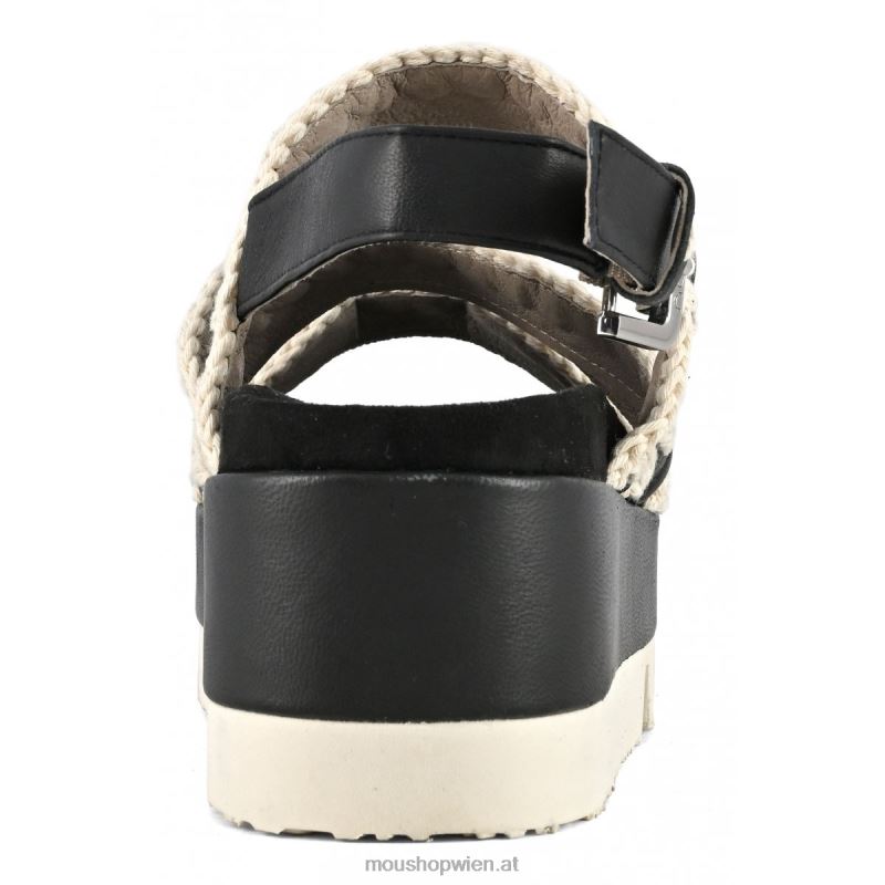 Frauen japanische Flachform Mou P660X183 Schwarz-Weiss