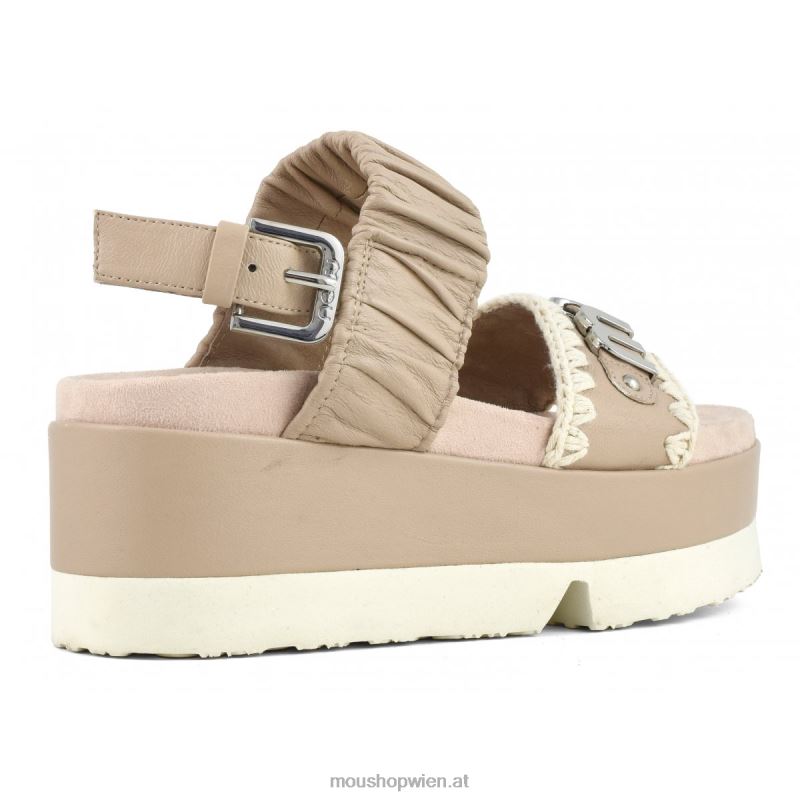 Frauen japanisches Obermaterial mit zwei Bändern Mou P660X185 Sand