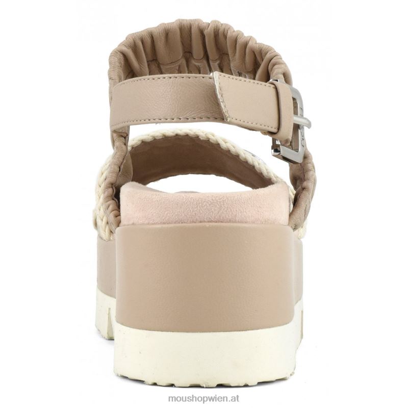 Frauen japanisches Obermaterial mit zwei Bändern Mou P660X185 Sand