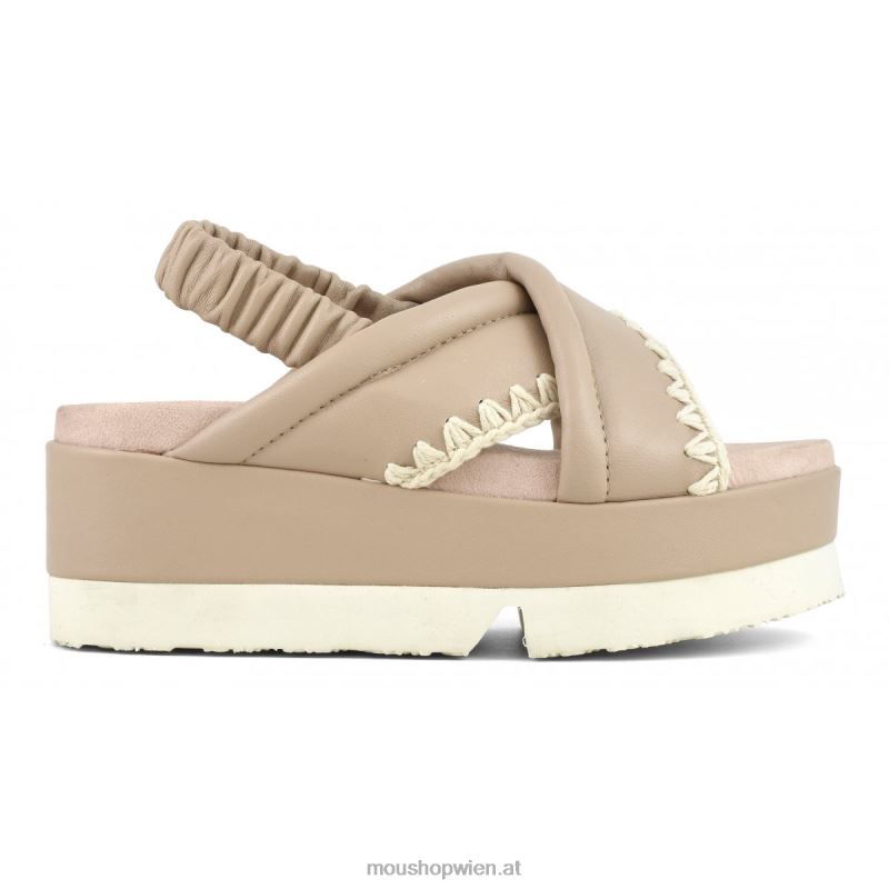 Frauen japanisches, überkreuztes Obermaterial Mou P660X191 Sand