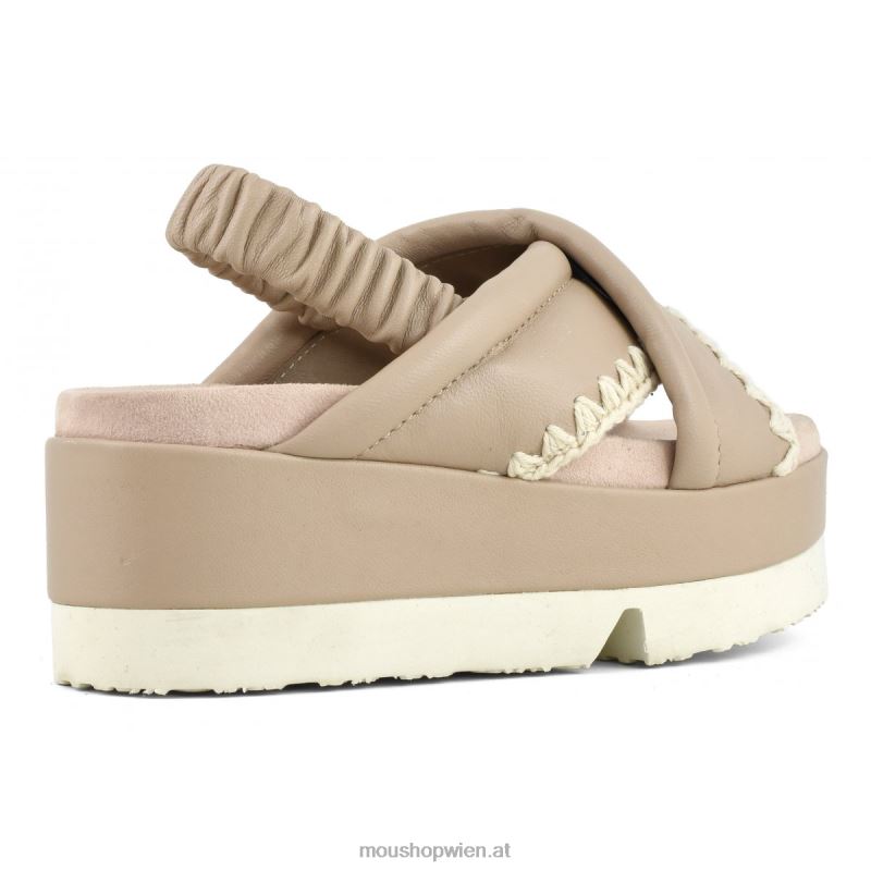 Frauen japanisches, überkreuztes Obermaterial Mou P660X191 Sand