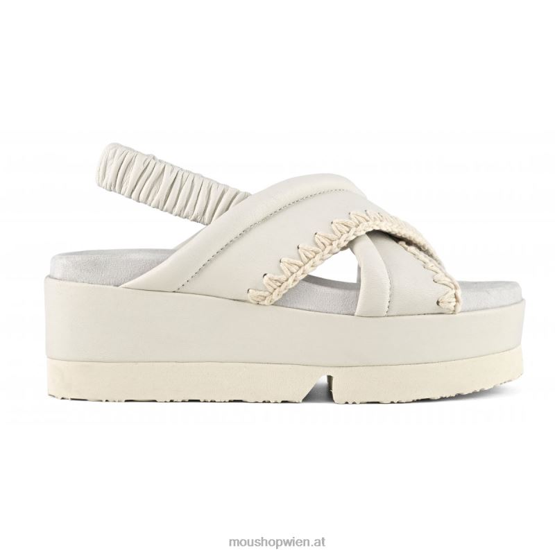 Frauen japanisches, überkreuztes Obermaterial Mou P660X194 Weiss