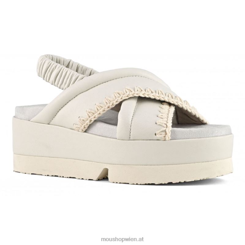 Frauen japanisches, überkreuztes Obermaterial Mou P660X194 Weiss