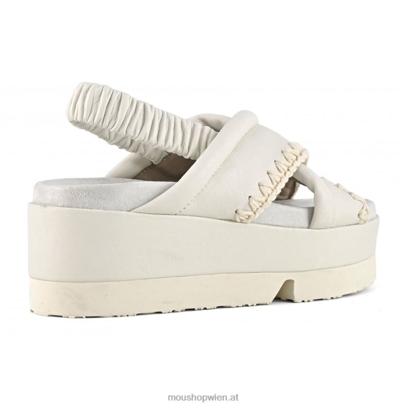 Frauen japanisches, überkreuztes Obermaterial Mou P660X194 Weiss