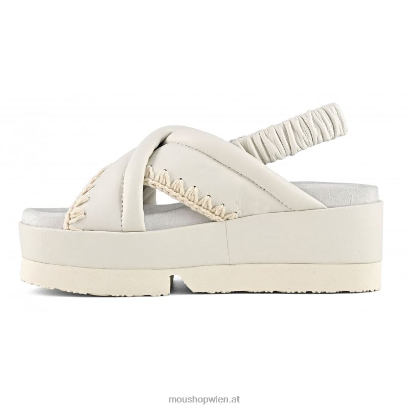 Frauen japanisches, überkreuztes Obermaterial Mou P660X194 Weiss