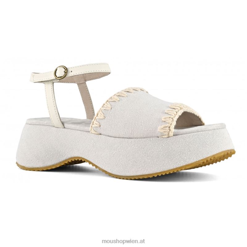 Frauen klobiger Knöchelriemen Mou P660X148 Weißer Sporco