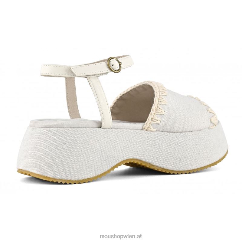 Frauen klobiger Knöchelriemen Mou P660X148 Weißer Sporco