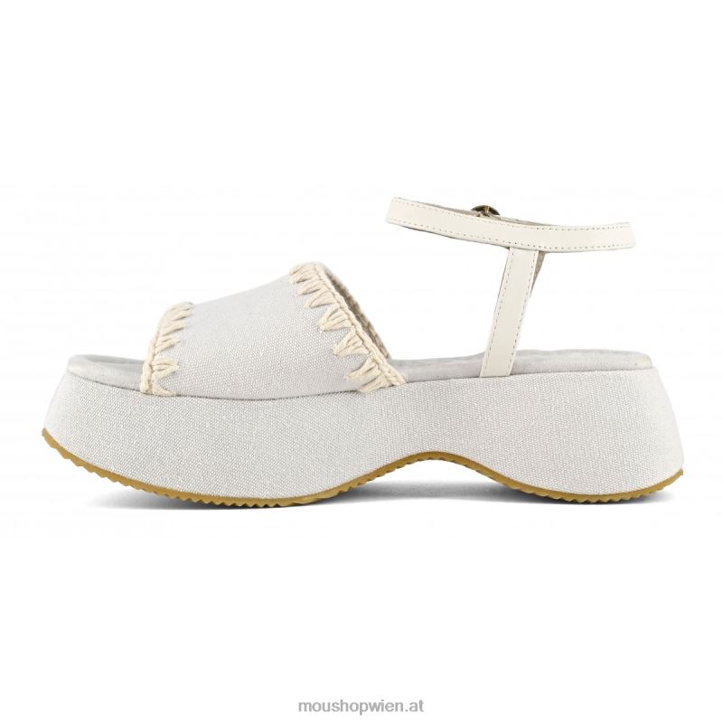 Frauen klobiger Knöchelriemen Mou P660X148 Weißer Sporco