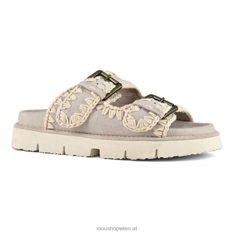 Frauen neue Bio mit Schnallen Mou P660X124 Kreide