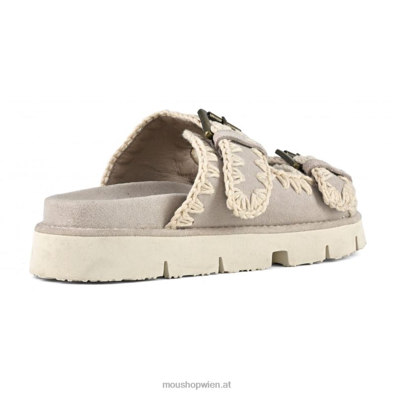 Frauen neue Bio mit Schnallen Mou P660X124 Kreide