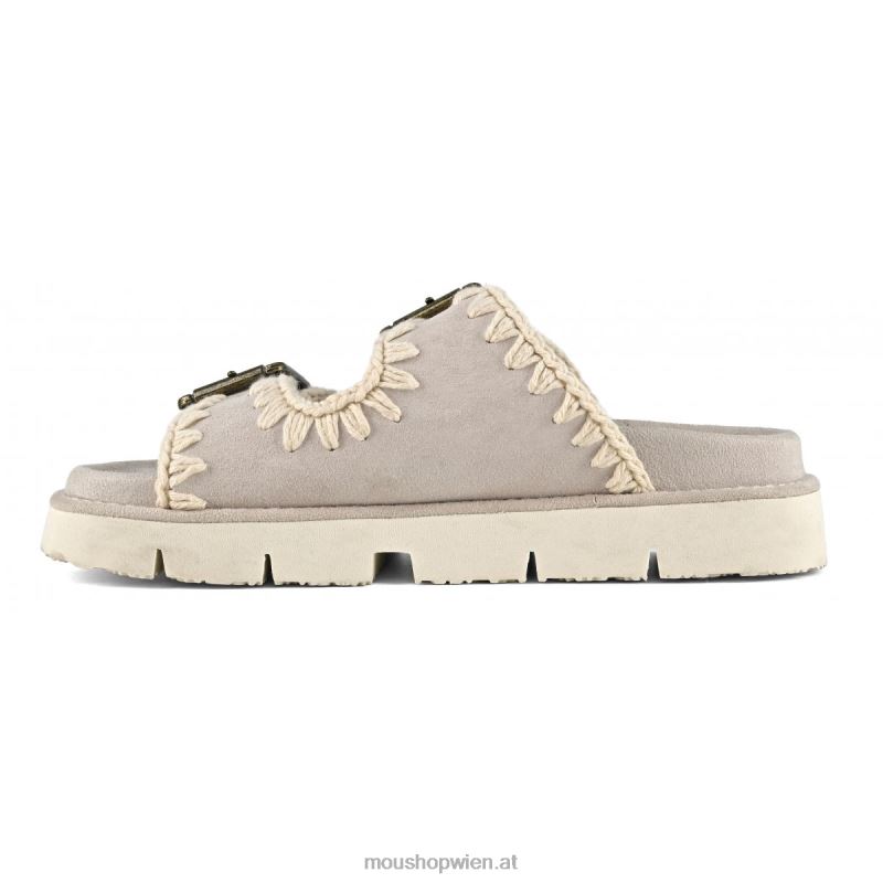 Frauen neue Bio mit Schnallen Mou P660X124 Kreide