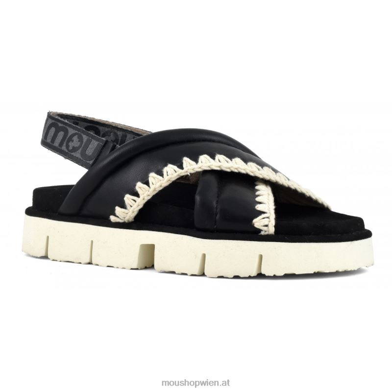 Frauen neues Bio-Criss-Cross-Obermaterial Mou P660X155 Schwarz-Weiss