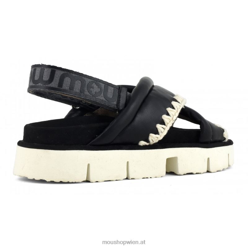 Frauen neues Bio-Criss-Cross-Obermaterial Mou P660X155 Schwarz-Weiss