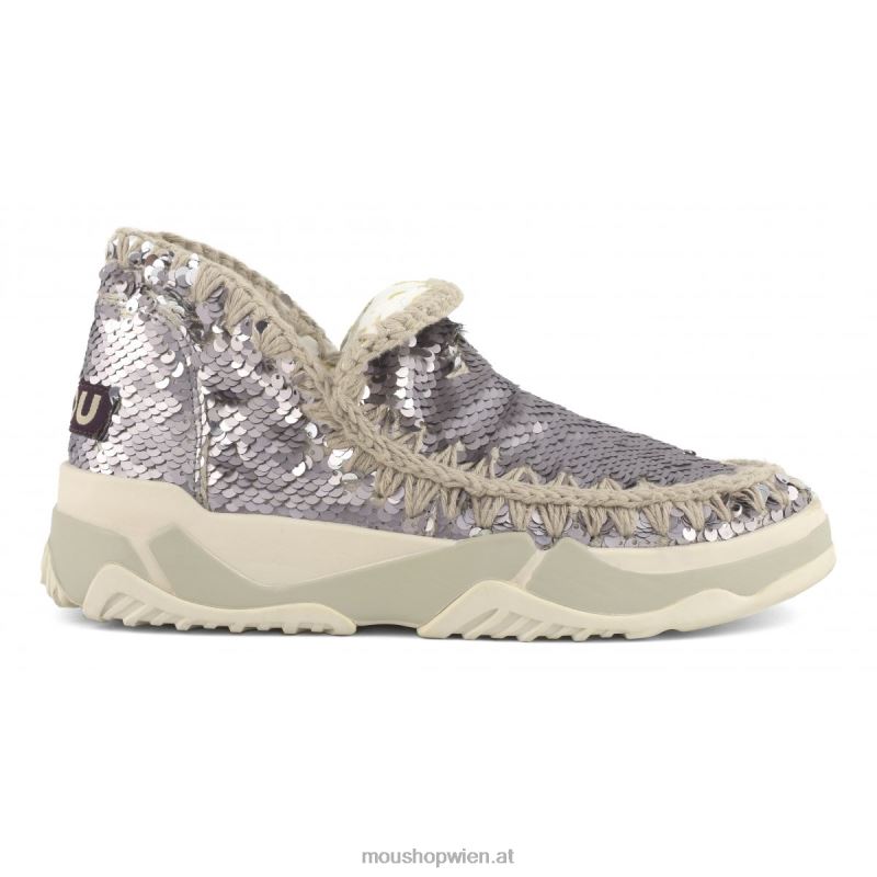 Frauen Eskimo-Sneaker mit Pailletten Mou P660X69 Pailletten Gunmetal