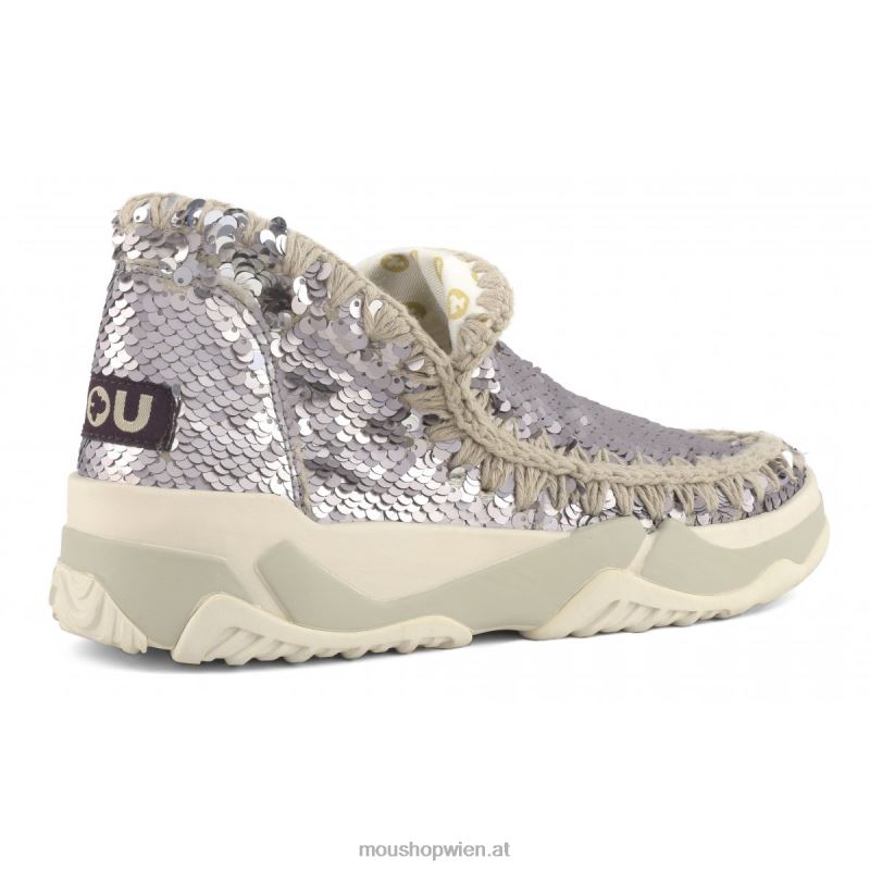 Frauen Eskimo-Sneaker mit Pailletten Mou P660X69 Pailletten Gunmetal