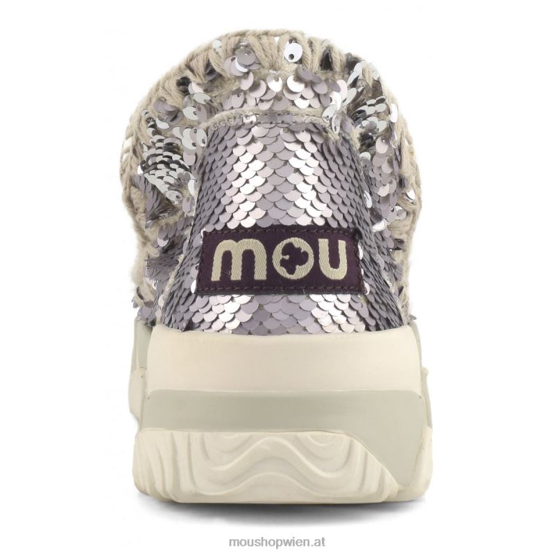 Frauen Eskimo-Sneaker mit Pailletten Mou P660X69 Pailletten Gunmetal