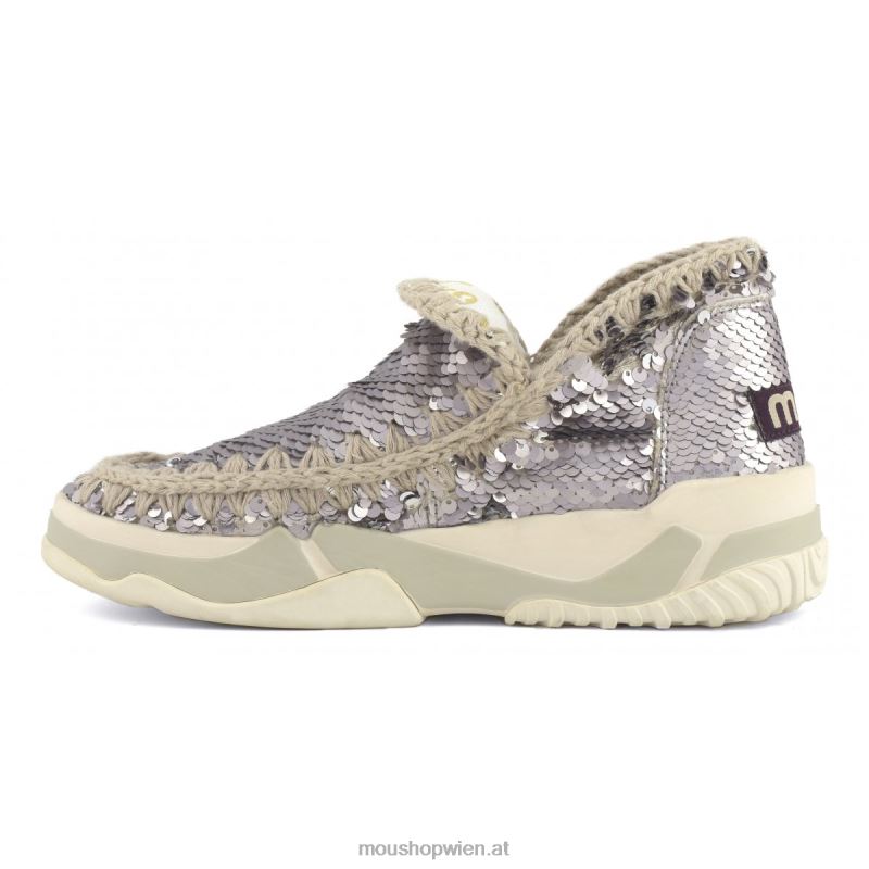 Frauen Eskimo-Sneaker mit Pailletten Mou P660X69 Pailletten Gunmetal