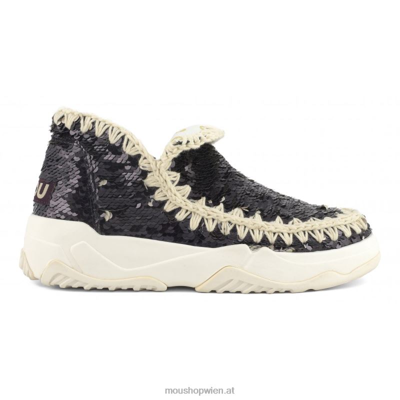 Frauen Eskimo-Sneaker mit Pailletten Mou P660X71 Pailletten schwarz