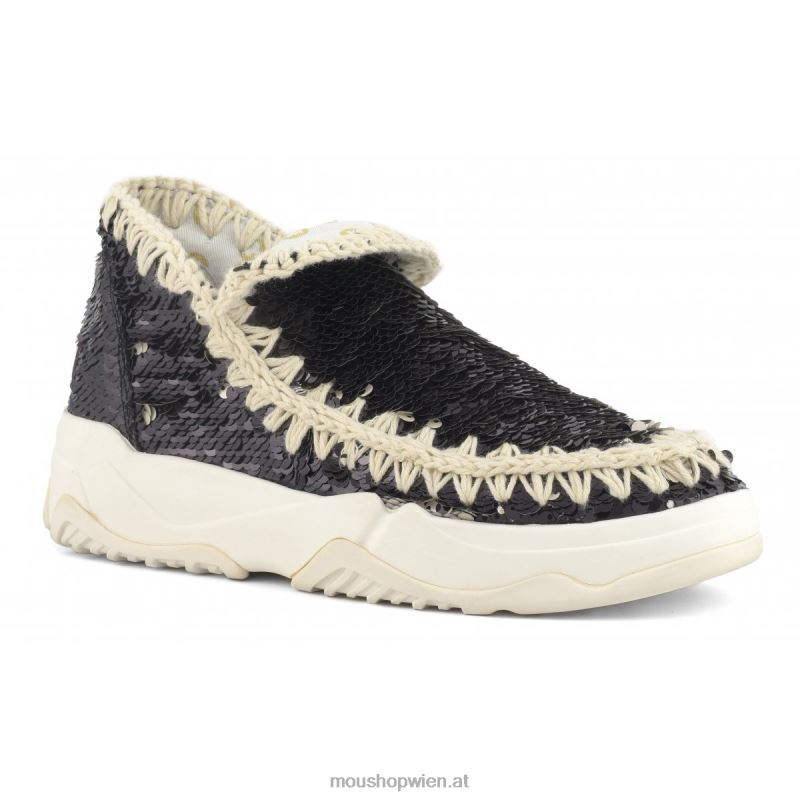 Frauen Eskimo-Sneaker mit Pailletten Mou P660X71 Pailletten schwarz