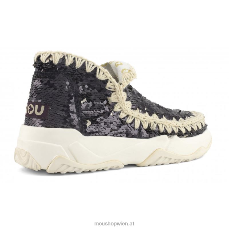 Frauen Eskimo-Sneaker mit Pailletten Mou P660X71 Pailletten schwarz
